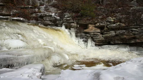 Running stream  in Winter Stock Footage 170679704