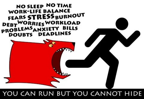 Running from stress Stock-Illustration