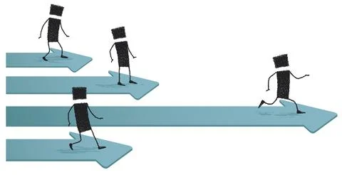 Running to success Stock Illustration