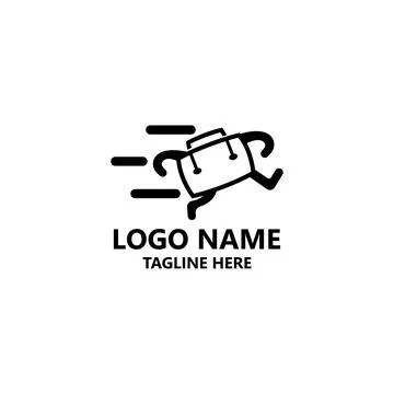 Running suitcase logo design vector Иллюстрация