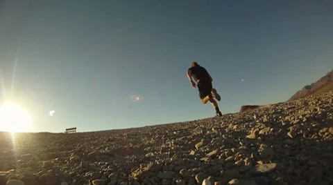 Running sun bench Stock Footage 10764523