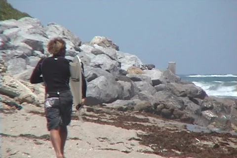 Running Surfer Stock Footage 311951