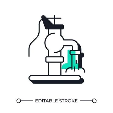 Running tap water offset shadow line icon Illustrazione stock