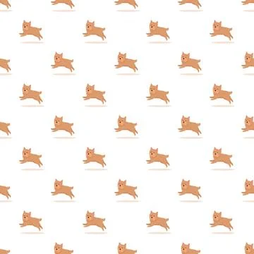 Running terrier dog seamless pattern background Stock Illustration
