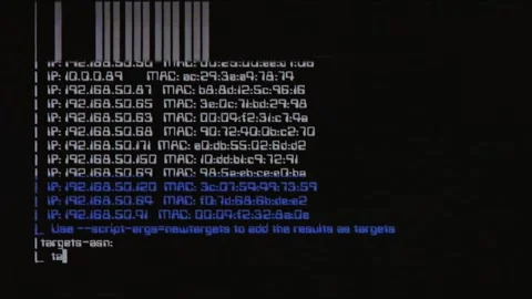 Running text on a black screen. Glitch, ripple and digital attack. Stock Footage 313470141