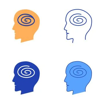 Running thoughts icon set in flat and line style Stock Illustration