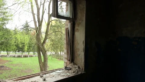 Running through demolished house Stock Footage 73783364