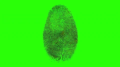 Running Through Various Fingerprints Running on a Green Screen Background Stock Footage 61519943