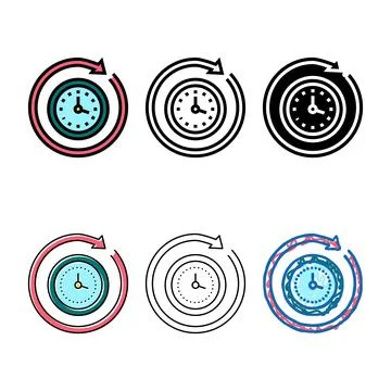 Running time color icon vector sign concepts Stock Illustration
