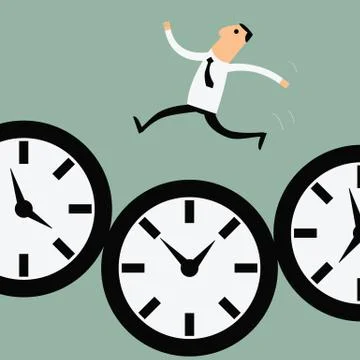 Running with time Stock Illustration