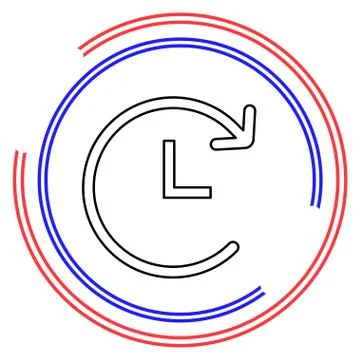 Running time illustration - vector clock time Stock Illustration