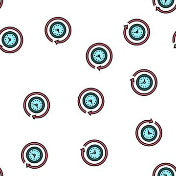 Running time vector seamless pattern sign Stock Illustration