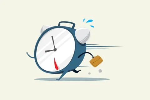 The Running Time while holding the briefcase. Isolated Vector Illustration Stock Illustration