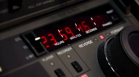 Running timecode on an professional broadcast VCR Stock Footage 8828826
