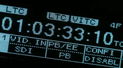 Running timecode on the vcr. Blinking SDI signal. Stock Footage 22070155