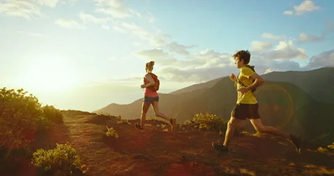 Running On Top of the World Stock Footage 149648422