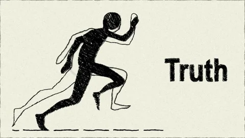 Running Toward Truth Concept with Minimalist Silhouette Figure Stock Footage 333282756
