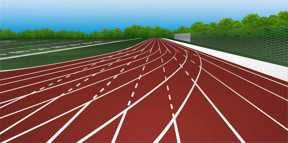 Running Track Background Scene. Vector Illustration Stock Illustration