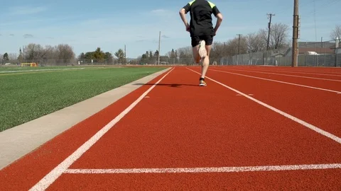 Running on Track Stock Footage 121389572