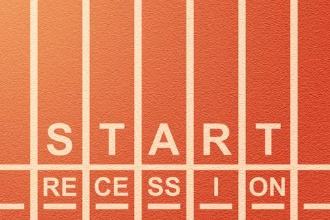 Running track marked start and recession Stock Photos