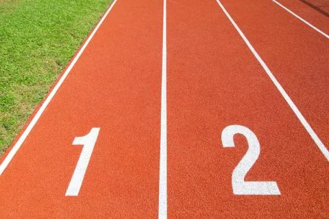 Running track in red Stock Photos