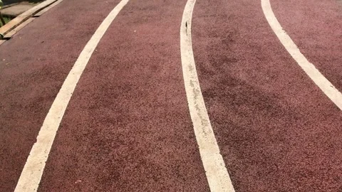 Running track for running, not very well maintained Stock Footage 308993817
