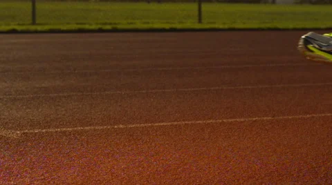 Running on Track in Slow Motion Stock Footage 61294445