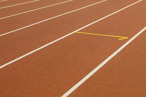 Running track in a stadium Foto stock