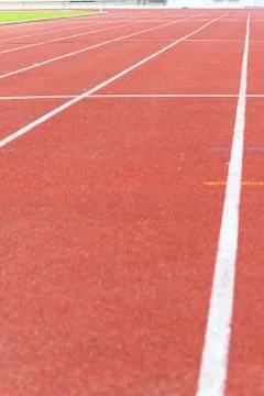 Running track in stadium Stock Photos