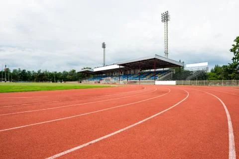 Running track in stadium Stock-Fotos