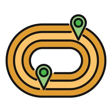 Running track with start and finish location markers Stock Illustration