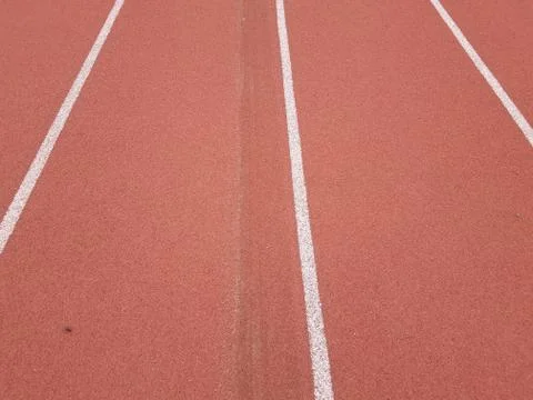 Running track with tire marks Stock Photos