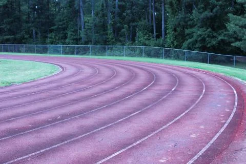 Running Track Turn Two Stock Photos
