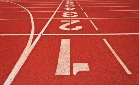 Running tracks Stock Photos