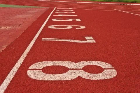 Running tracks Stock Photos