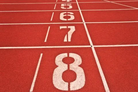 Running tracks Stock Photos