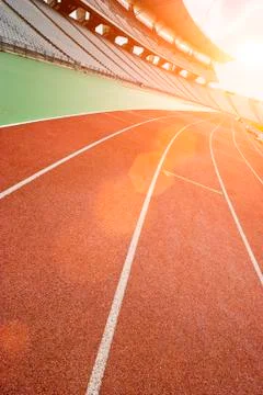 Running tracks in a stadium Stock Photos
