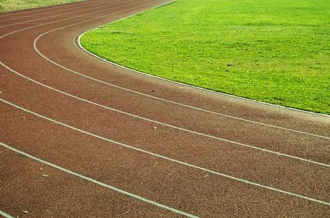 Running tracks in the stadium Stock Photos