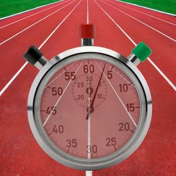Running tracks with stop watch Stock Illustration