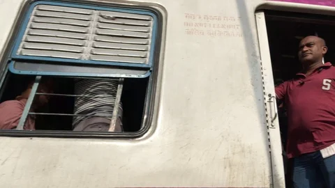 Running train of India Stock Footage 115760873