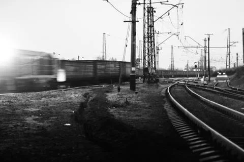 Running train Stock Photos