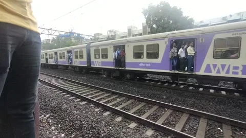 Running train railways Stock Footage 228835999