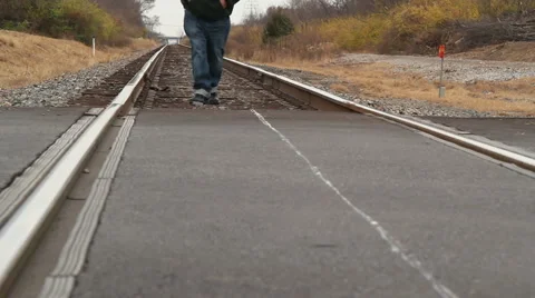 Running on train tracks 動画素材 932386