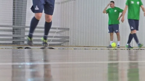 Running training in futsal Stock Footage 81220090