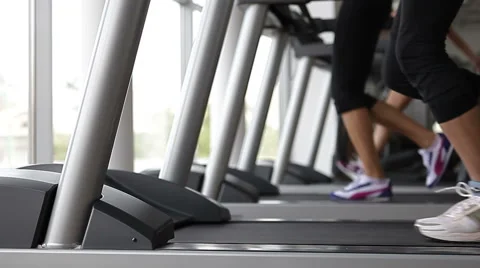 Running on the treademill Stock Footage 43754482