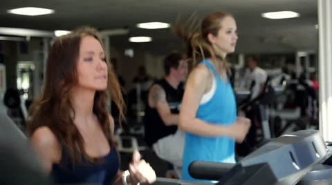 Running on a Treadmill Stock Footage 44385754