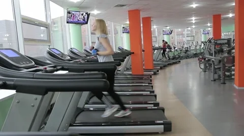 Running on a treadmill Stock Footage 57648651