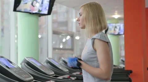 Running on a treadmill Stock Footage 57648659