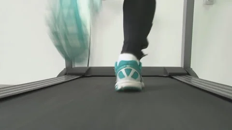Running on a treadmill Stock Footage 64037037
