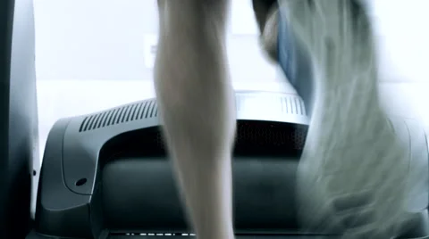 Running on treadmill at the gym Stock Footage 42405799